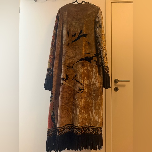 Etro Multicolor Floral Cape coat with Fringe - Picture 8 of 13